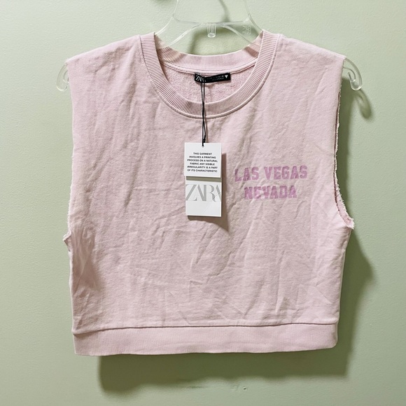Zara Tops Nwt Zara Las Vegas Nevada Sleeveless Crop Top Womens Size